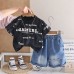 Children's summer necklace short sleeved casual two-piece set for baby boys