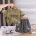 Casual short sleeved two-piece children's summer clothes