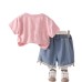 Children's summer letter short sleeved clothes for girls