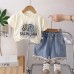 Children's summer letter short sleeved clothes for girls