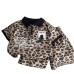 Children's leopard print short sleeved two-piece set