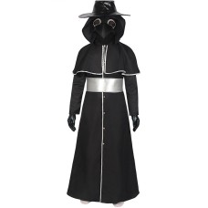 Festive Adult Medieval Steampunk Crow Dark Style Costume with Long Beak Mask Halloween