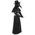 Festive Adult Medieval Steampunk Crow Dark Style Costume with Long Beak Mask Halloween