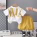 Letter collar short sleeved two-piece children's clothing summer clothes Letter collar short sleeved two-piece children's clothing summer clothes