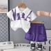 Letter collar short sleeved two-piece children's clothing summer clothes Letter collar short sleeved two-piece children's clothing summer clothes
