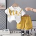Letter collar short sleeved two-piece children's clothing summer clothes Letter collar short sleeved two-piece children's clothing summer clothes
