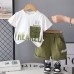 Letter short sleeved two-piece baby children's clothing set