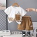 Letter short sleeved two-piece baby children's clothing set