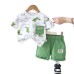 Children's summer cartoon round neck short sleeved two-piece set