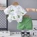 Children's summer cartoon round neck short sleeved two-piece set