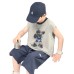 Children's Sleeveless Outfit for Boys, Two-Piece Set