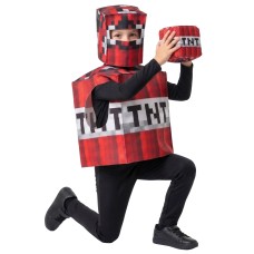 Halloween Minecraft TNT Bomb Cosplay Kids Party Stage Performance Costume Block Character Outfit Halloween Minecraft TNT Bomb Cosplay Kids Party Stage Performance Costume Block Character Outfit