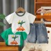 Children's Summer Cartoon Round Neck Two Piece Set