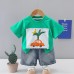Children's Summer Cartoon Round Neck Two Piece Set