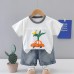 Children's Summer Cartoon Round Neck Two Piece Set