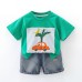 Children's Summer Cartoon Round Neck Two Piece Set
