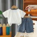 Children's Summer Cartoon Round Neck Two Piece Set