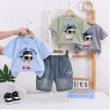 Children's cartoon short sleeved baby summer two-piece set