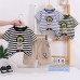 Children's striped round neck two-piece set Children's striped round neck two-piece set
