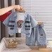 Children's clothing summer baby denim short sleeved three piece set