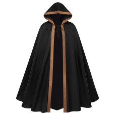 New Halloween Women's Death God Cosplay Costume Star Wars Men's Dark Black Hooded Tied Cape