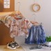 Children's thin summer clothes baby tie dye short sleeved two-piece set