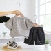 Geometric short sleeved two-piece boys' clothing set for children