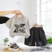 Geometric short sleeved two-piece boys' clothing set for children