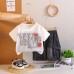 Letter short sleeved two-piece baby casual set