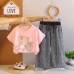 Letter short sleeved two-piece baby clothes
