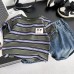 Casual striped round neck short sleeved two-piece set