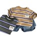 Casual striped round neck short sleeved two-piece set