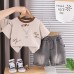 Casual short sleeved baby round neck two-piece set