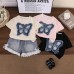 Children's round neck short sleeved two-piece casual set