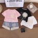 Children's round neck short sleeved two-piece suit