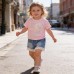 Children's round neck short sleeved two-piece suit