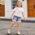 Children's round neck short sleeved two-piece suit