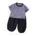 Striped round neck short sleeved two-piece children's summer clothes