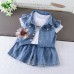Cowboy short sleeved three piece summer outfit