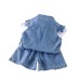 Cowboy short sleeved three piece summer outfit
