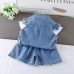 Cowboy short sleeved three piece summer outfit