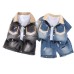 Summer denim short sleeved three piece set for male baby in summer