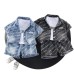 Summer denim short sleeved three piece set for infants and children
