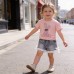Girls' summer short sleeved two-piece set