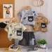 Children's Pocket Letter Short Sleeve Two Piece Set