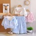 Children's hooded long sleeved three piece set of clothing