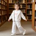 Children's hooded long sleeved three piece set of clothing