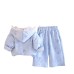 Children's hooded long sleeved three piece set of clothing