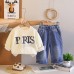 Children's casual clothes baby autumn long sleeved three piece set