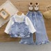 Cowboy camisole long sleeved three piece children's clothing set